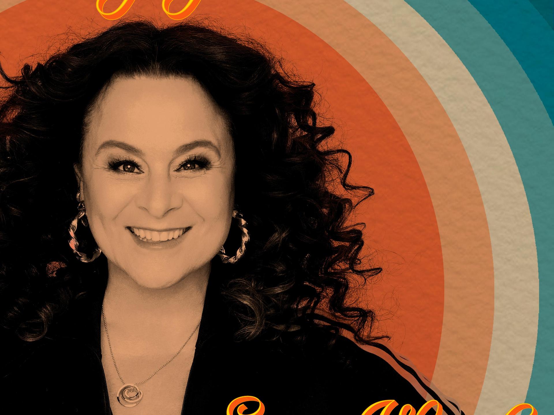Trijntje Oosterhuis, Promotiefoto van Trijntje Oosterhuis tegen een achtergrond van gekleurde cirkels