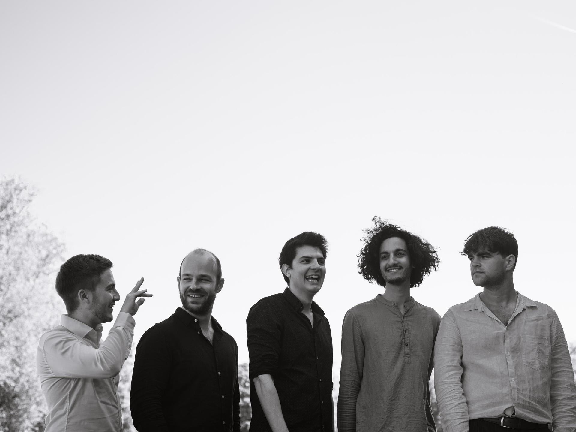 Stoep Jazz: The Dam Jawn , Promotiefoto van The Dam Jawn Kwintet