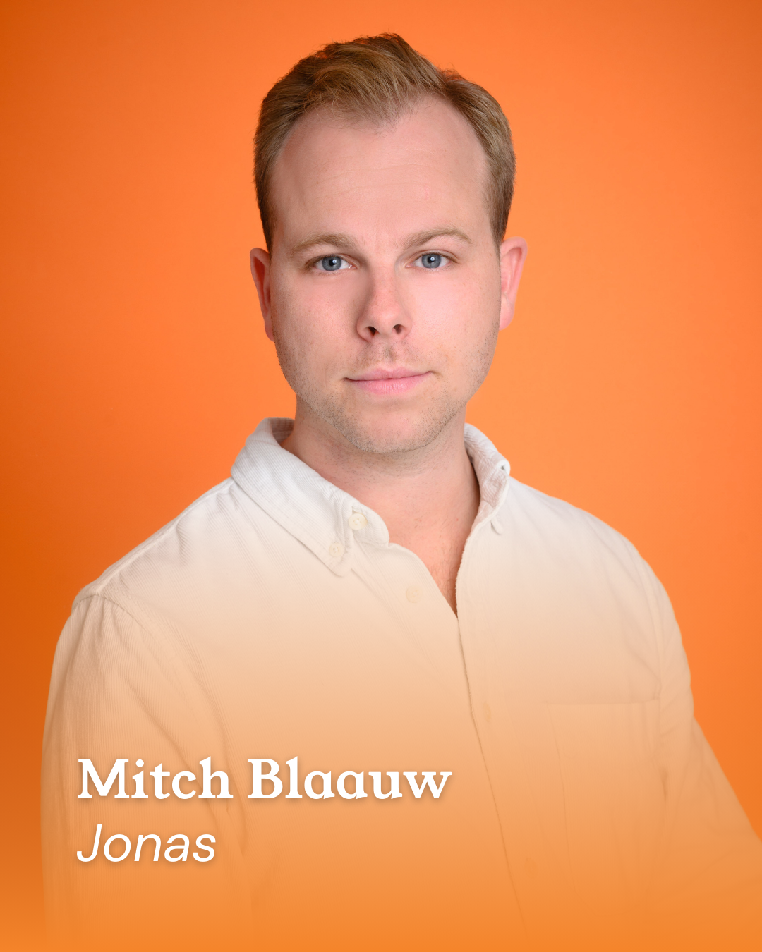 Castfoto Hoe overleef ik: Foto met naam en karakter in Hoe overleef ik: Mitch Blaauw als Jonas