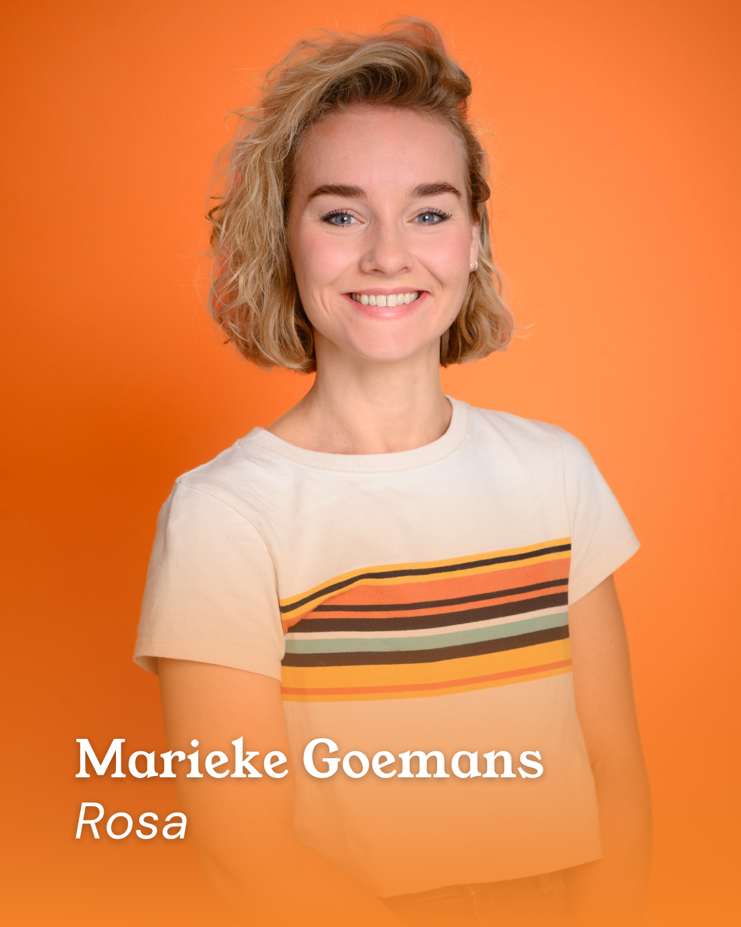 Castfoto Hoe overleef ik: Foto met naam en karakter in Hoe overleef ik: Marieke Goemans als Rosa