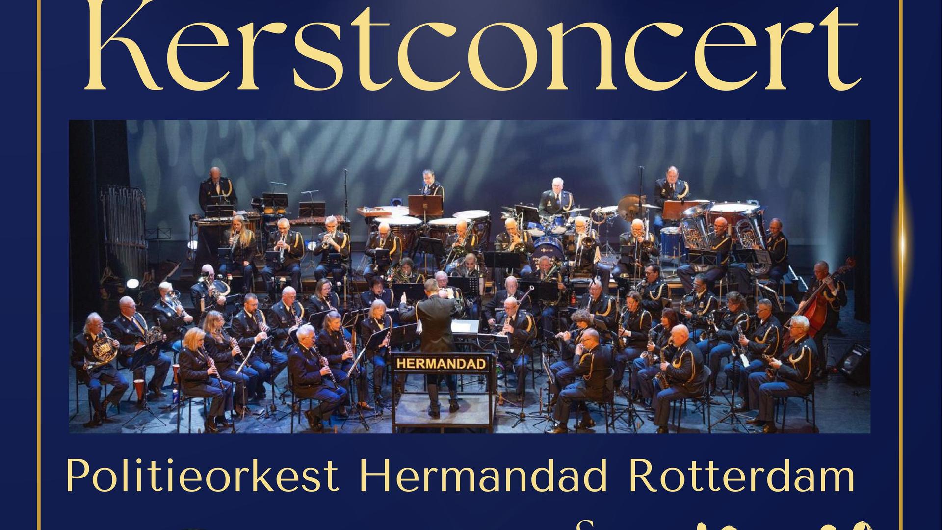 Kerstconcert Politieorkest Hermandad & Shirma Rouse, Poster bij Kerstconcert Hermandad met Shirma Rouse