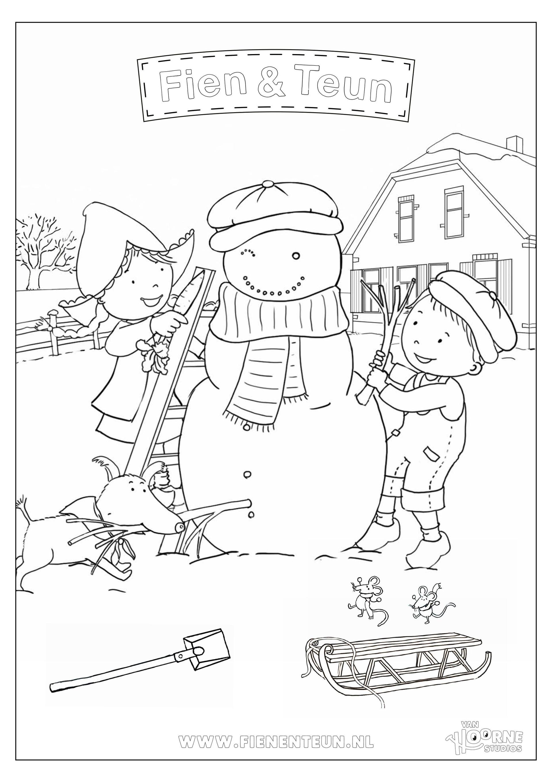 kleurplaat Fien en Teun
