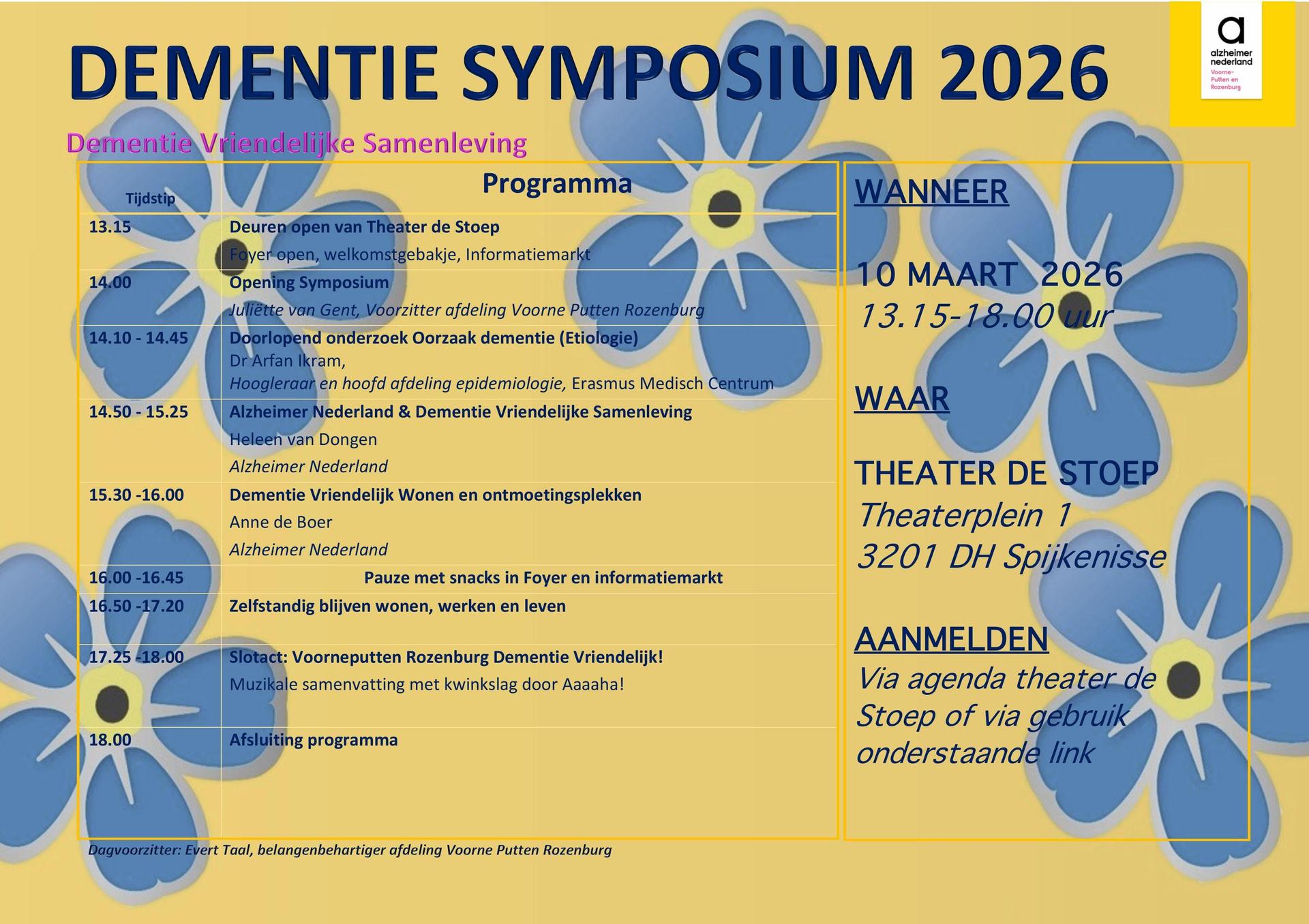 logo en programma Symposium Dementievriendlijkere samenleving