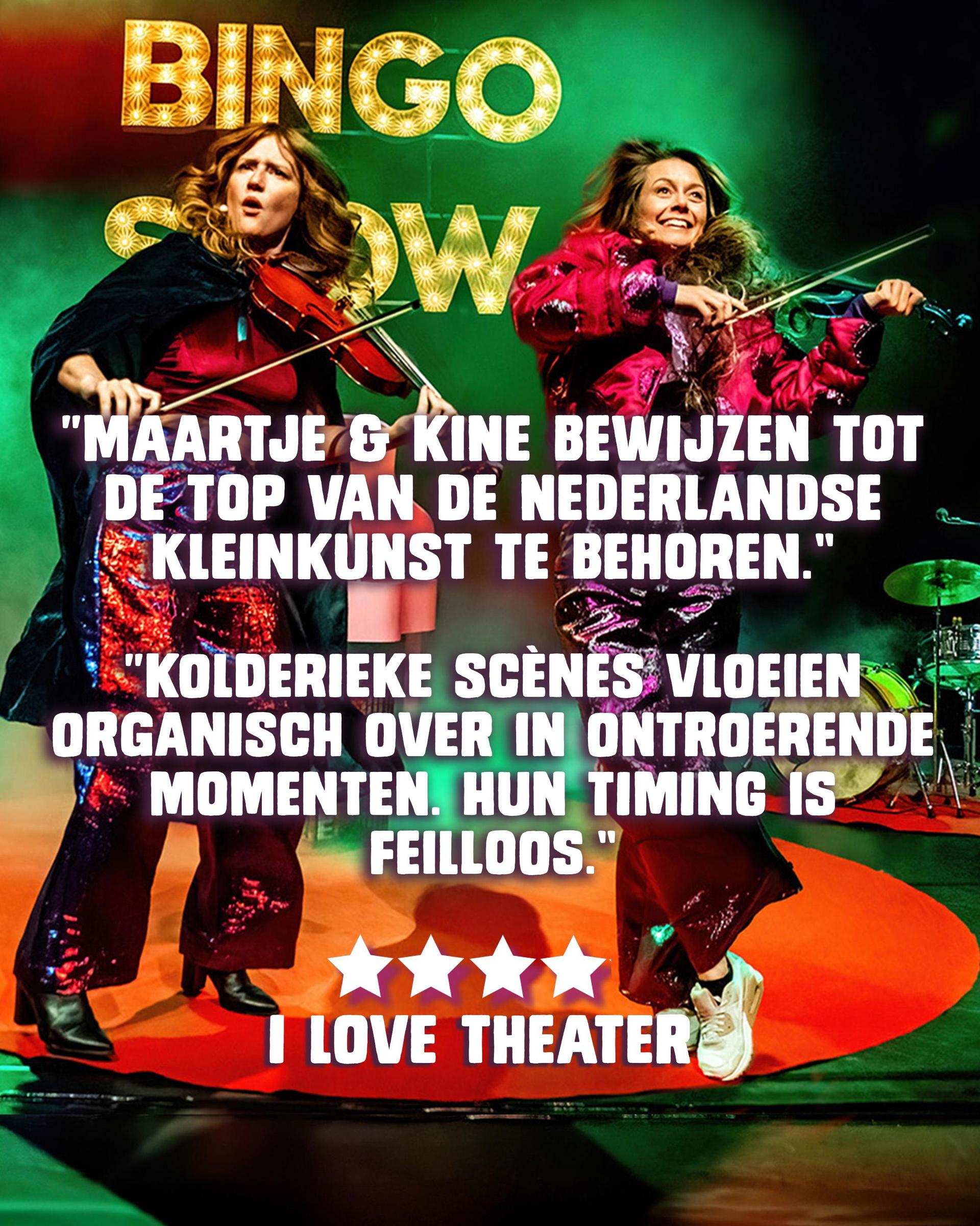 sterrenfoto's Maartje en Kine Bingo show