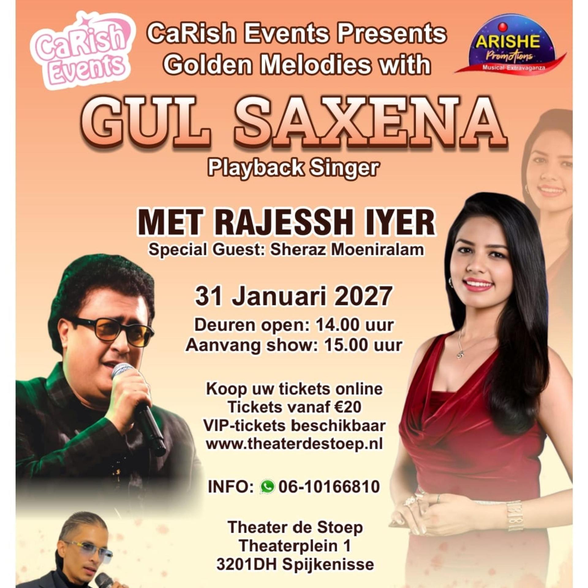 Bollywood Moods, flyer Golden Melodies with Gul Saxena