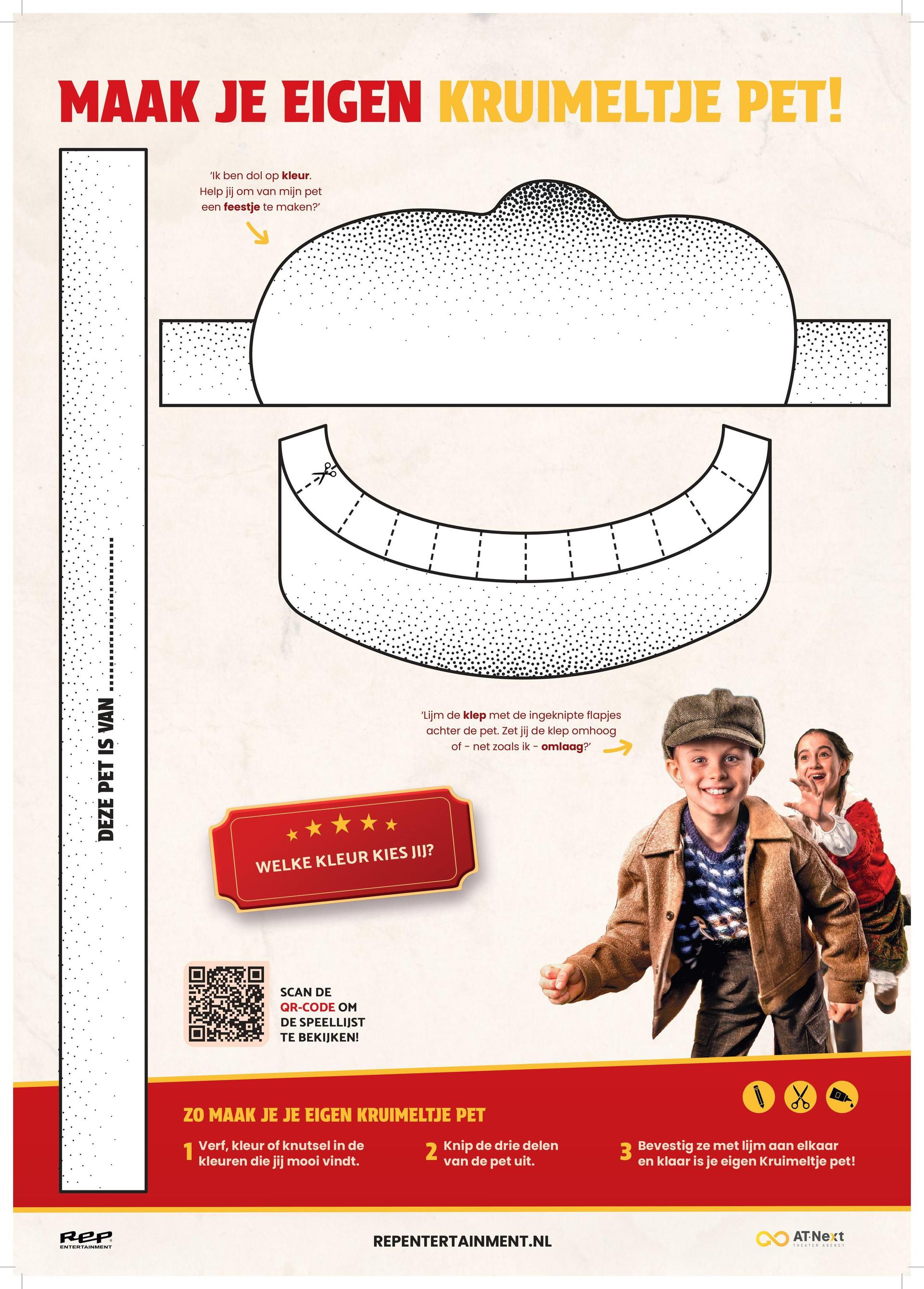 Knutselplaat voor een Kruimeltje pet