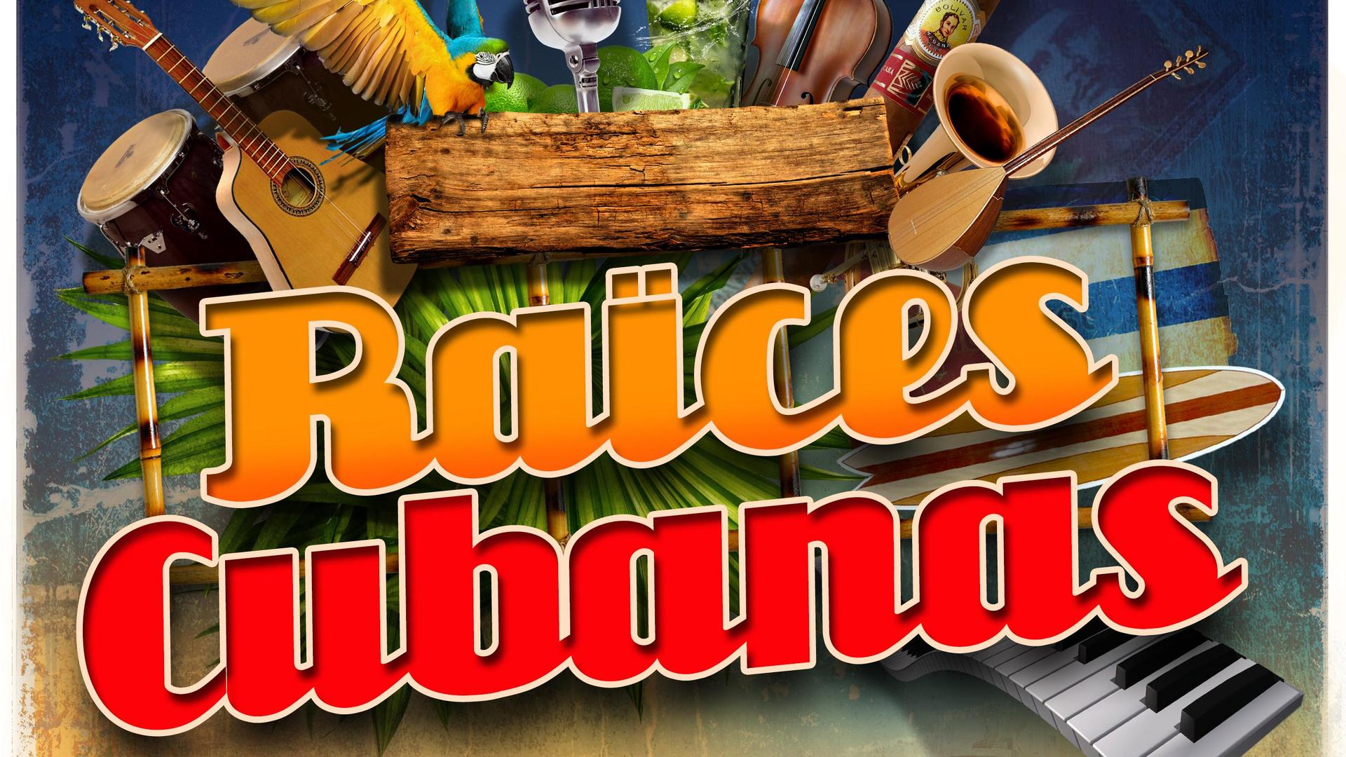 Raïces Cubanas, Afbeelding met logo van Raices Cubanas met danspaar erop en tropische vibes