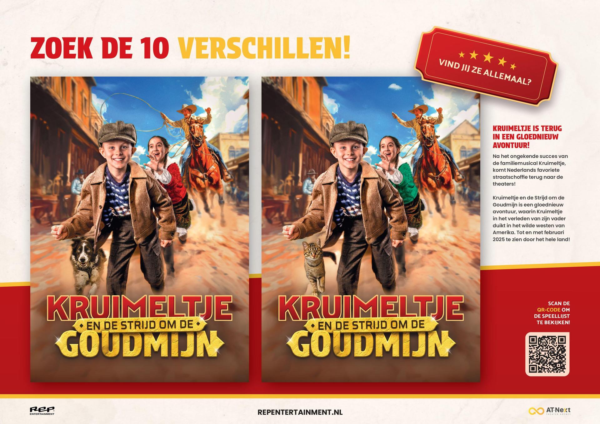 Zoek de 10 verschillen met 2 keer promotiebeeld kruimeltje erop