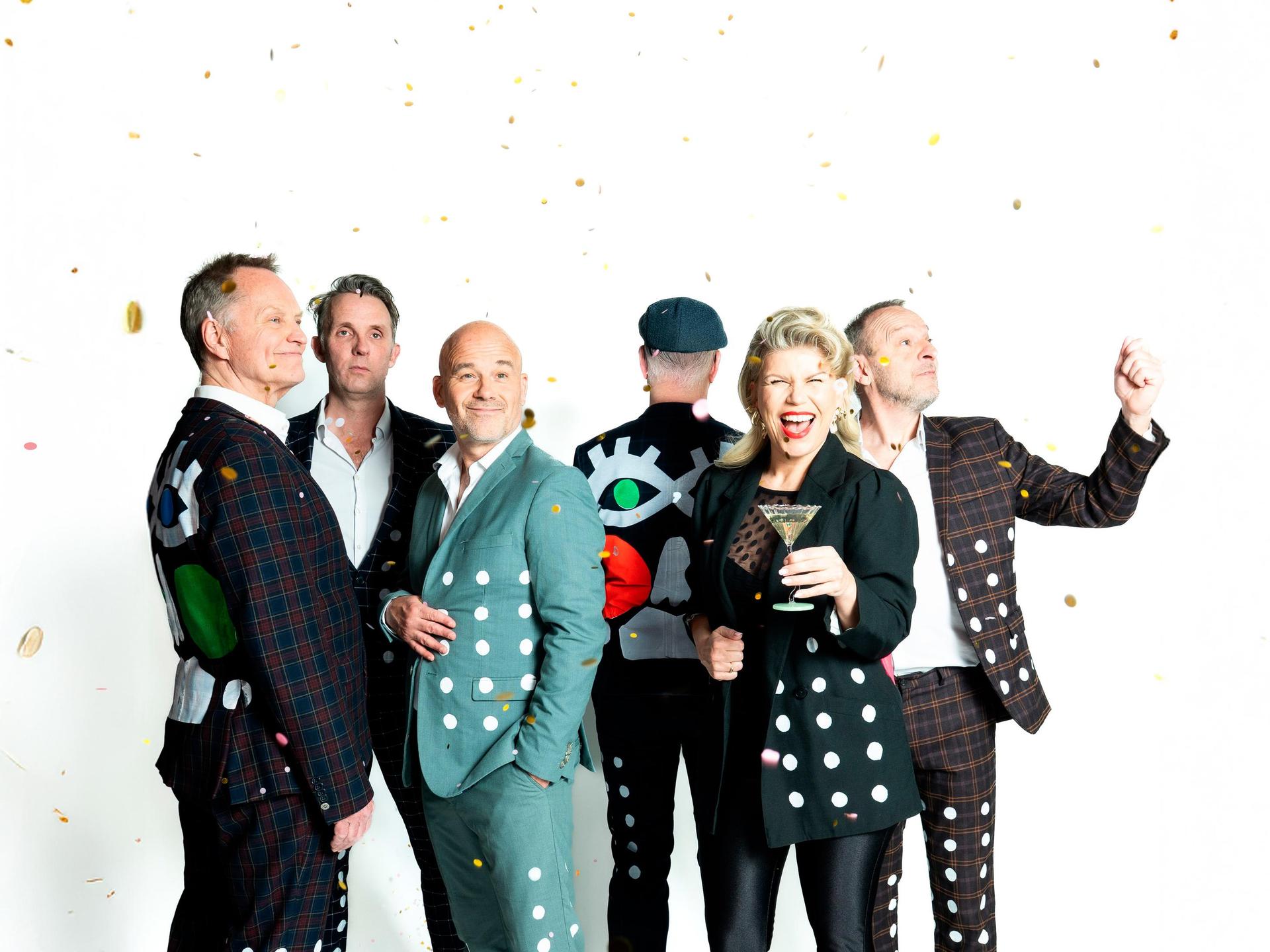 Het Groot Niet Te Vermijden, Promotiefoto met de 5 heren van het Groot niet te Vermijden en Anne-Marie Jung