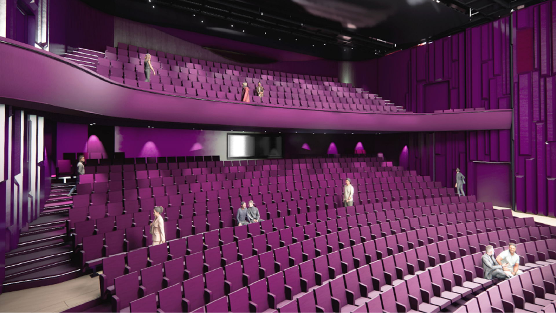 Theater de Stoep breidt uit!, Impressie van de Grote Zaal van Theater de Stoep van schuin bovenin gezien na de verbouwing